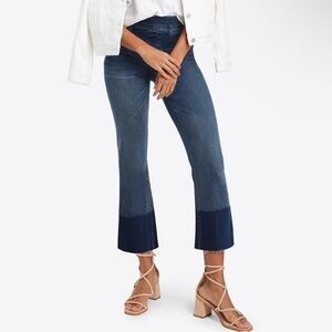 Spanx Two Tone Cropped Flare Jeans Dark Wash Size Small